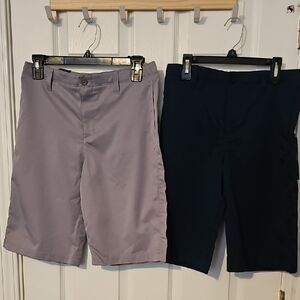 NWT Under Armour Boy's Sz 16 Gray and Navy Blue Shorts (2 For The Price Of 1)!!!